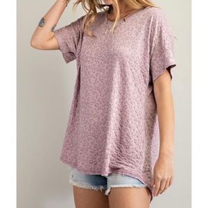 EASEL Plus Size Leopard Print Tunic Top NWT